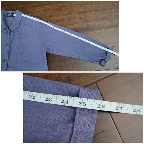 Vtg Purple Linen Button-Up Lightweight Lagenlook Jacket Women's M Mokee Dugway - Picture 10 of 10